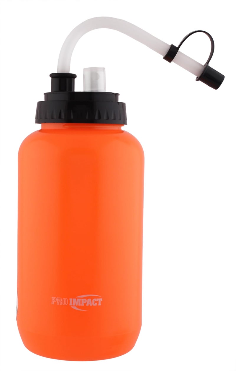 Pro Impact Squeezable Water Bottle Bendable Long Straw and Spray cap - LDPE BPA Free Plastic - Hydration for Baseball Hockey Gym MMA Yoga Boxing Cycling Softball Football Lacrosse (35.5 Oz.) - Image 1
